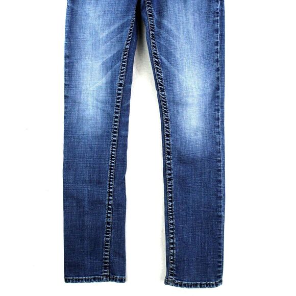 BKE Alec Straight Leg Blue Denim Jeans Women's Size 27R - Picture 2 of 12